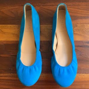 J Crew turquoise suede flats sz 8.5